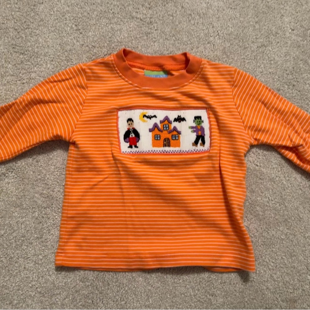 Orange Striped Halloween Kids Shirt